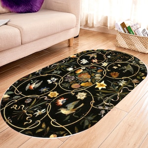 Floral Patterns,Oval Rug,Modern Area Rug,Living Room Rugs,Décoration D&#39;intérieur,Kitchen Rug,Home Rug, Bedroom Rugs,Home Gift,Non Slip Rug