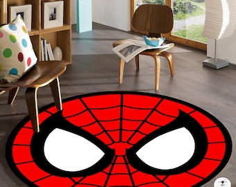 Spiderman Teppich: Runder Avengers Teppich für Kinderzimmer, Superhelden Teppich, Kinderzimmerdeko, Teppich für Kinderzimmer, Teppich für Kinder, Spiderman Teppich