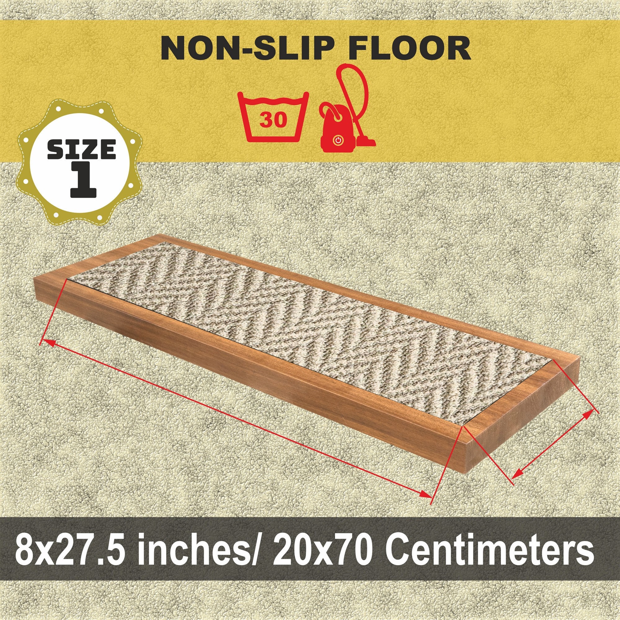 Ethnic Stair Rug, Stair Tread Rug, Non Slip, Thick, Stair Step, Special