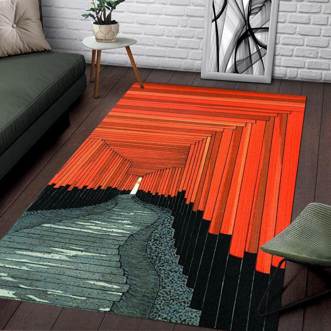 Integrative Visual Rug View Rug, Illusion Rug, Japanese Torii Gate Rug, 3D Perspective Modern ...