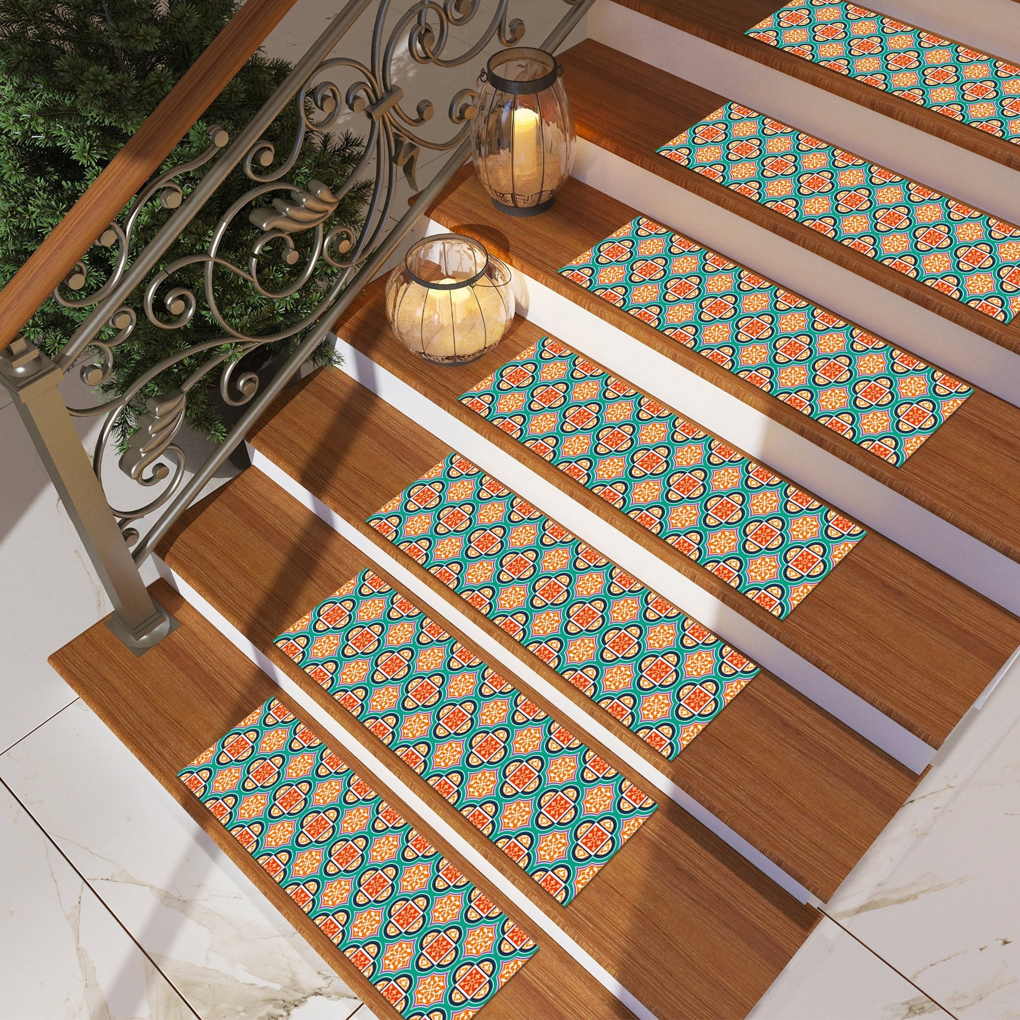 Stair Tread Rug, Colorful Stair Rug, Non Slip, Thick, Stair Step