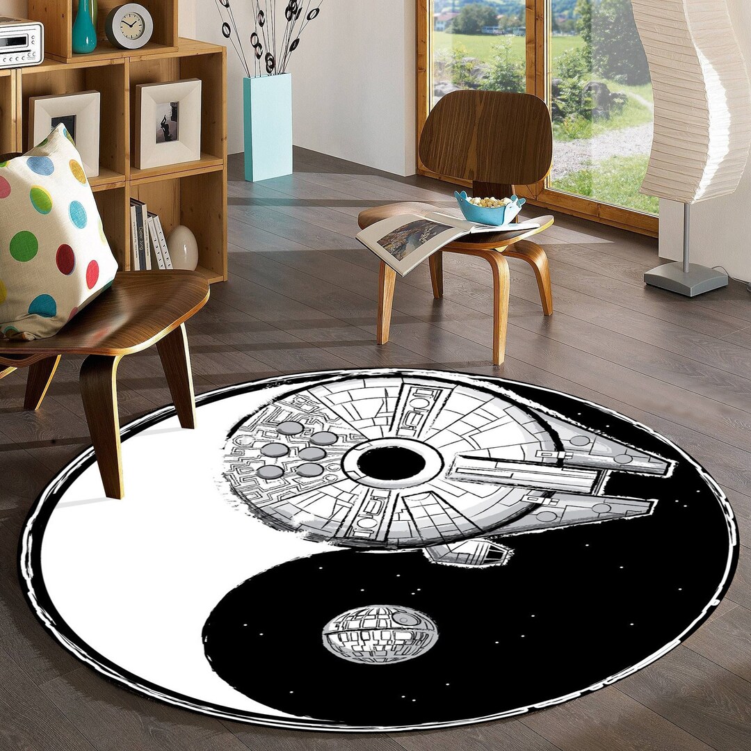 Stargate Rug Star Wars Yin Yang Rug,millennium Falcon Round Rug,space Sci-fi Room ...
