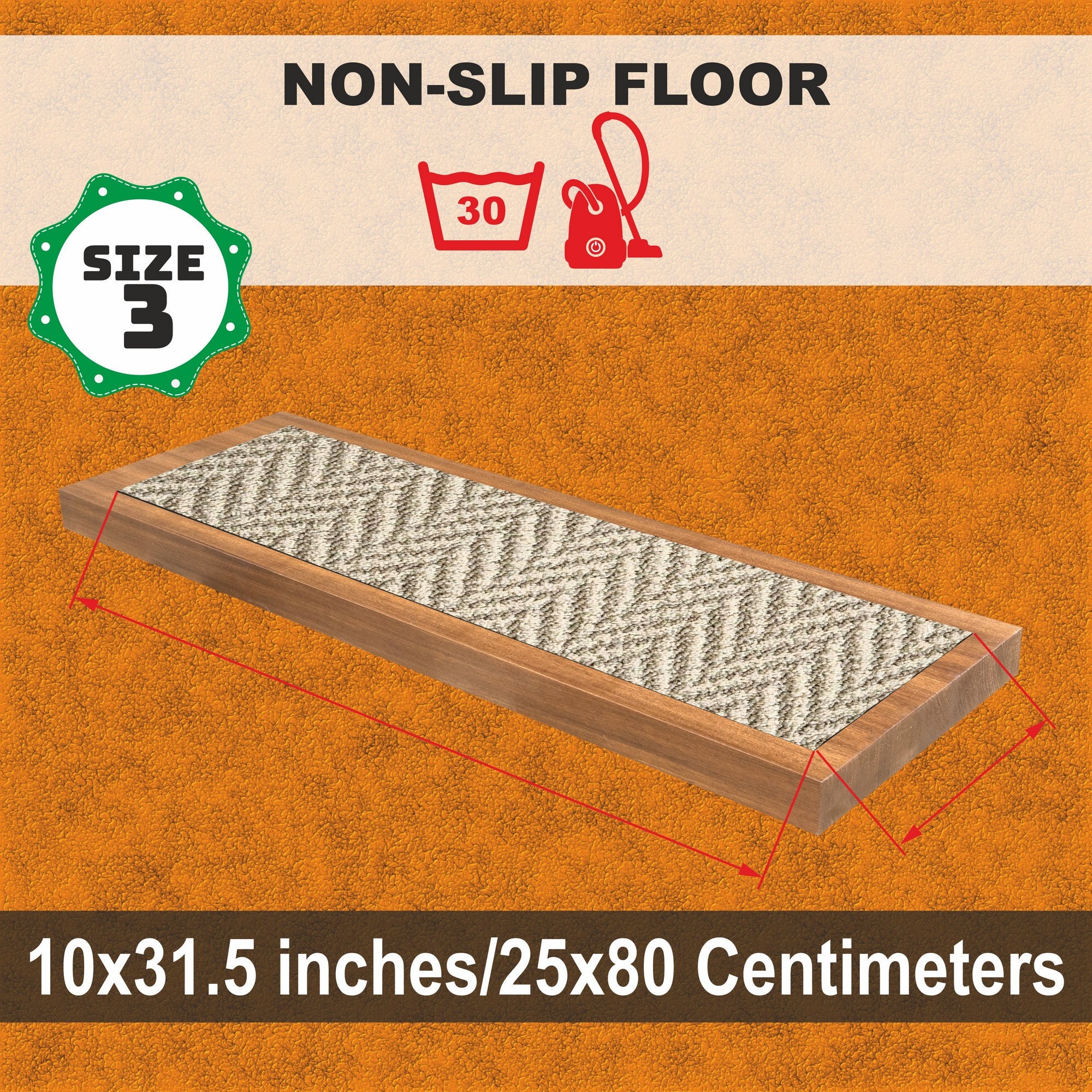 Ethnic Stair Rug, Stair Tread Rug, Non Slip, Thick, Stair Step, Special