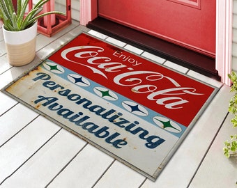 コカ・コーラボトルデザインの玄関マット、面白いウェルカムマット