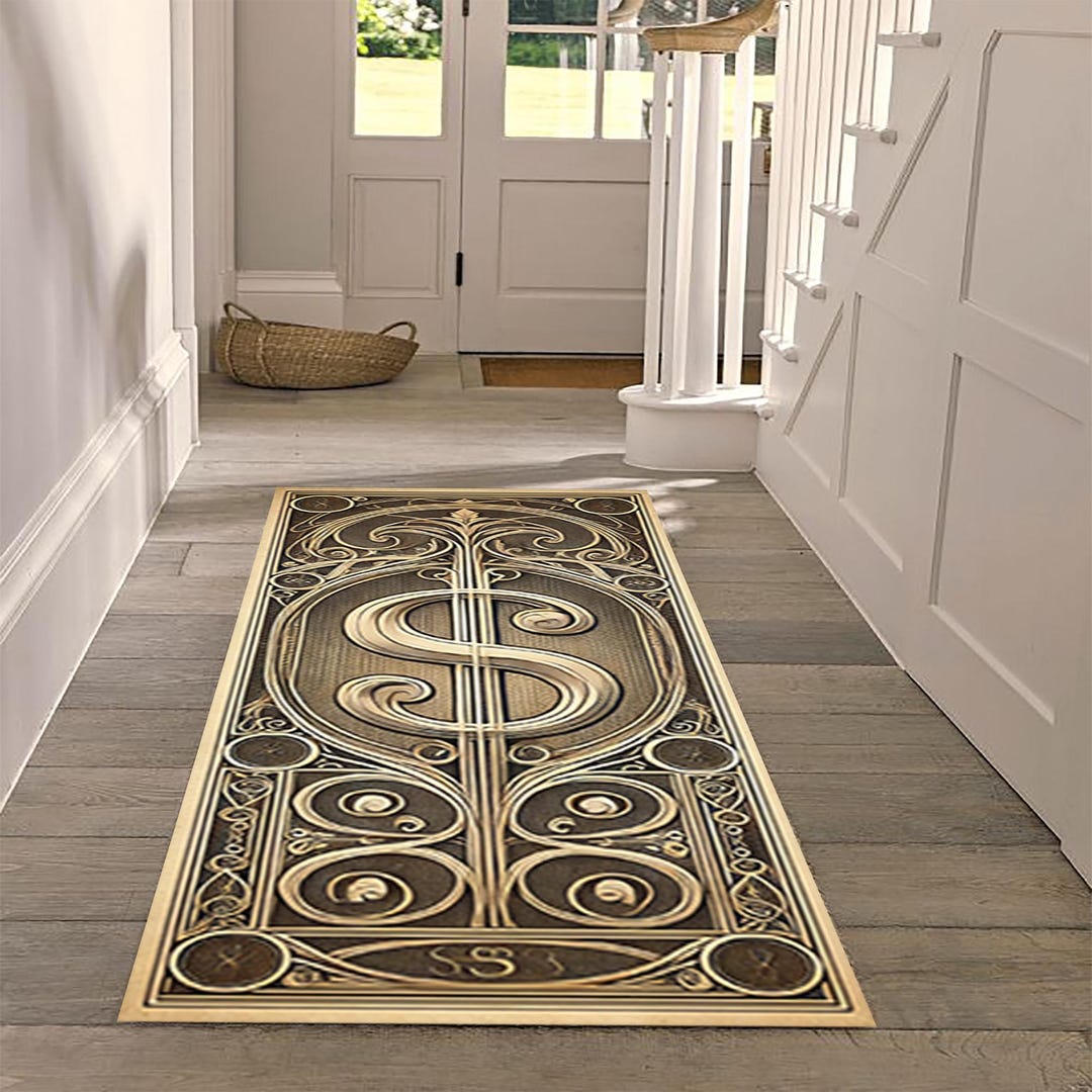 Dollar Sign Hallway Runner Rug, Entry Aisle Rug - Etsy