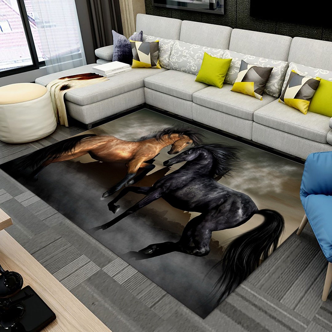 Horse Rug Black Horse Rug Brown Horse Rug Home Decor Carpet Rugs 