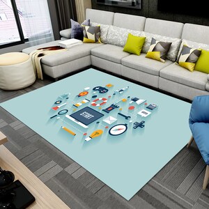 Bunter Spielteppich: Spielgeräte Design
