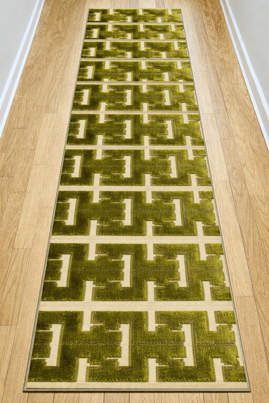 Contemporary Pattern Runner Rugs 3D Geometric Runner Rug, Greek Key Pattern Hallway Rug, Modern Long ...