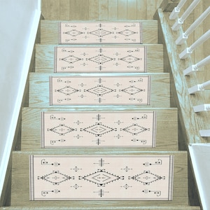 Boho Style Soft Stair Carpet,Ethnic Rug,Traditional Rug,Stair Tread Rug,Custom Stair Rugs,Basic Carpet Stair Treads,Designer Stair Tread