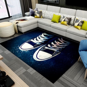 Sneakers Rug: Colorful Sports Shoes Carpet, Home Decor