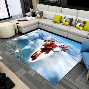 Iron Man Rug,Iron Man,Bedroom Rug,Gift for Him,Movie Rug,Decorative Rug,Boys Room Rug,Wohnaccessoires,Personalized Rug,Non-Slip Rug