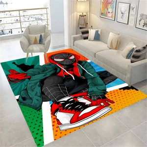 Spiderman Rug, Sneakers Rug,Spiderman, Fantastic Rug, Comic Book, Avengers Rug, Boys Room Rug, Teen&#39;s Rug, Movie Cool Rug, Non-Slip Rug