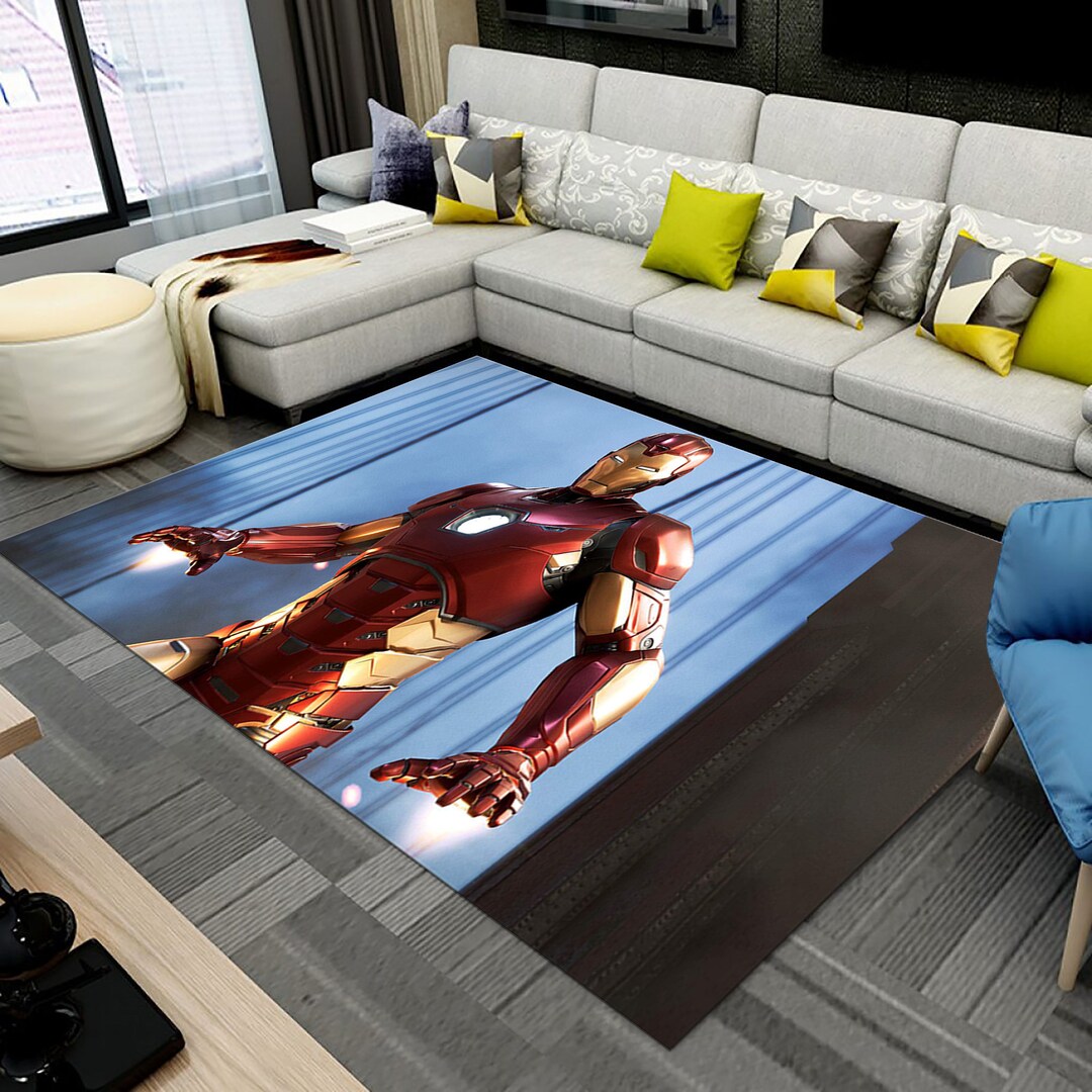 Iron Man Rug,ironman Decor,movie Rug,custom Area Rug,movie Rug,cool Rug ...