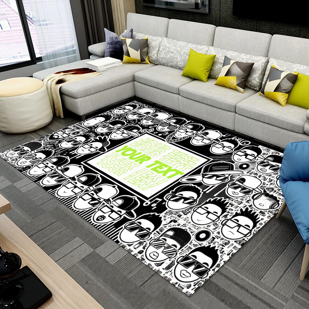 Text On Rug Personalized Hiphop Rug: Custom Text Area Rug - Etsy