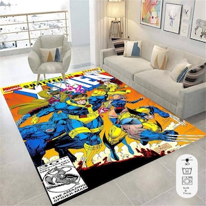 X-Men Comic Book Rug: Retro Avengers Boys Room Decor, Area Rug, Living Room Carpet, Home Decor Gift,Boho Style Rug, Floor Mat, Washable Rug