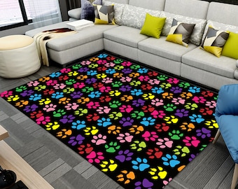 Pet Print Rug, Paw Print Rug, Animal Rug, Rugs For Living Room, Home Decor, Carpet, Rug Runner, Rugarts, Rugs for bedroom