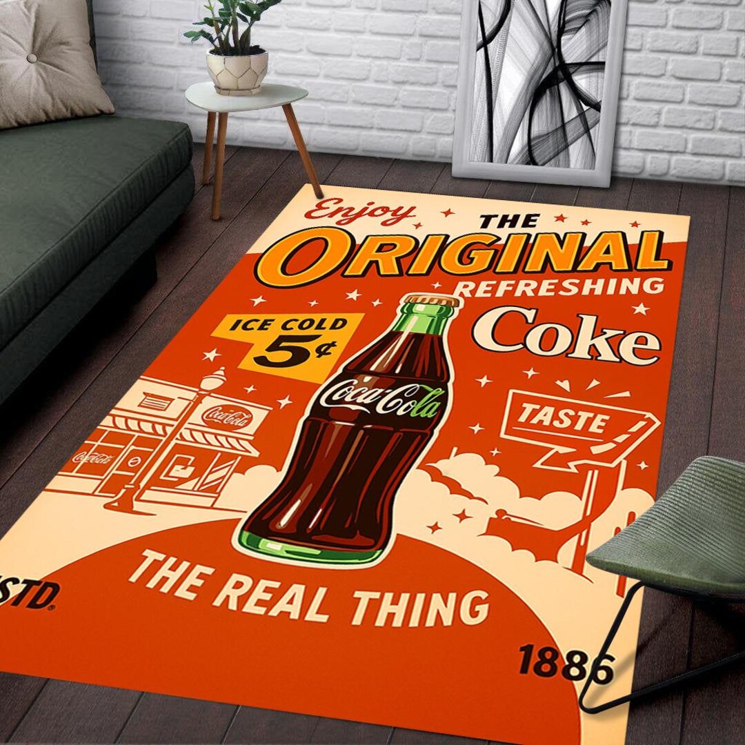 Coca Cola Rug,coca Cola,bottle Pattern,coke Rug,rugs for Living Room ...