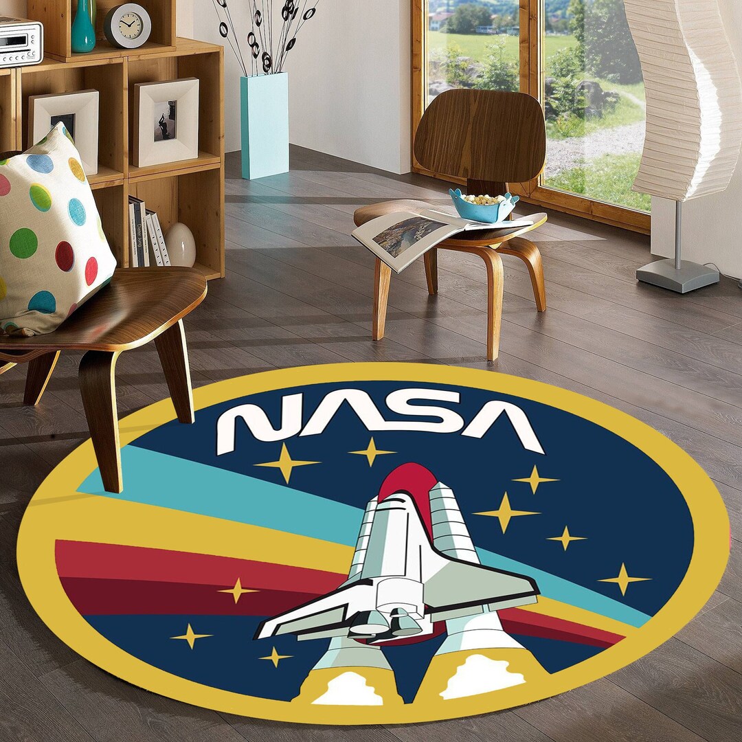 Space Round Rug Nasa Rug, Rocet Rug, Space Rug, Round Rug, Home Decor, Carpet, Rugs for ...