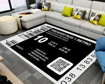 Custom Sneaker Rug: Personalized Hypebeast Decor, Modern Area Rug, 3d Effect Carpet, Living Room Decor, Large Rug, Aesthetic Floor Mat, Rugs