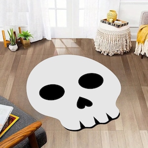 Fear Skull Rug,Occult Rug,Skull Rug,Gothic Rug,Ghost Rug,Fantastic Rug,Non Slip Backing, Decorative Area Rug,Washable Rug