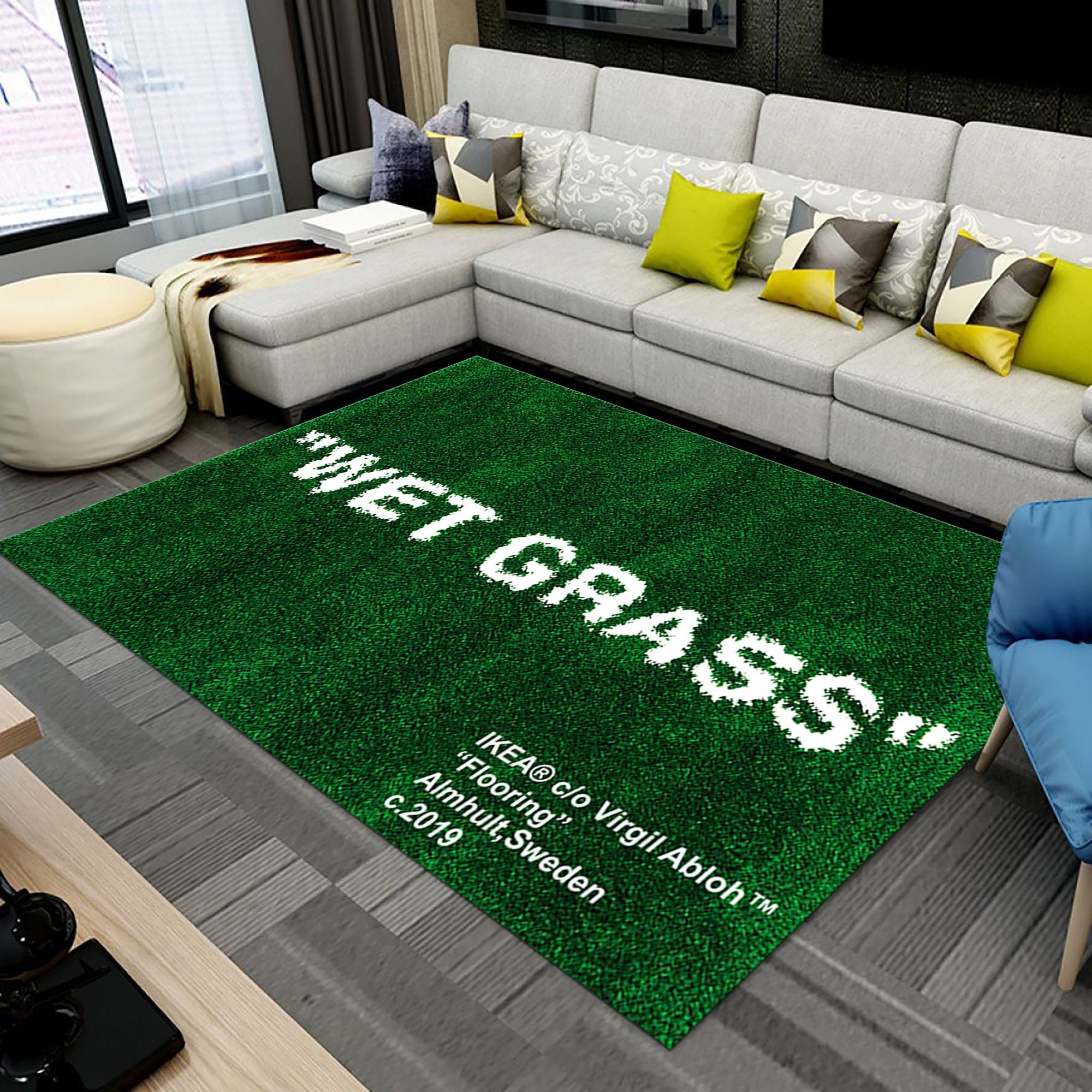 Virgil Abloh Ikea Markerad collabo Wet Grass Rug Green Limited Edition