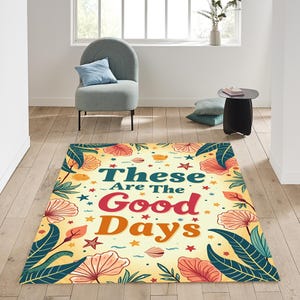 Boho Good Old Days Rug,Wohnaccessoires,These Are The Good Old Days Decor,Flower Decor Rug,Boho Style,Dijital Print,Minimalist Decor,Gift Rug