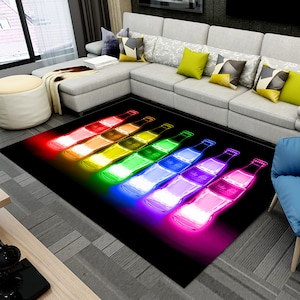 Colored Bottles Rug,Nuka-Cola Bottles Rug,Décoration d&#39;intérieur,Wohnkultur,Rugs For Living Room,Coke Retro Rug,Digital Printing,Game Rug