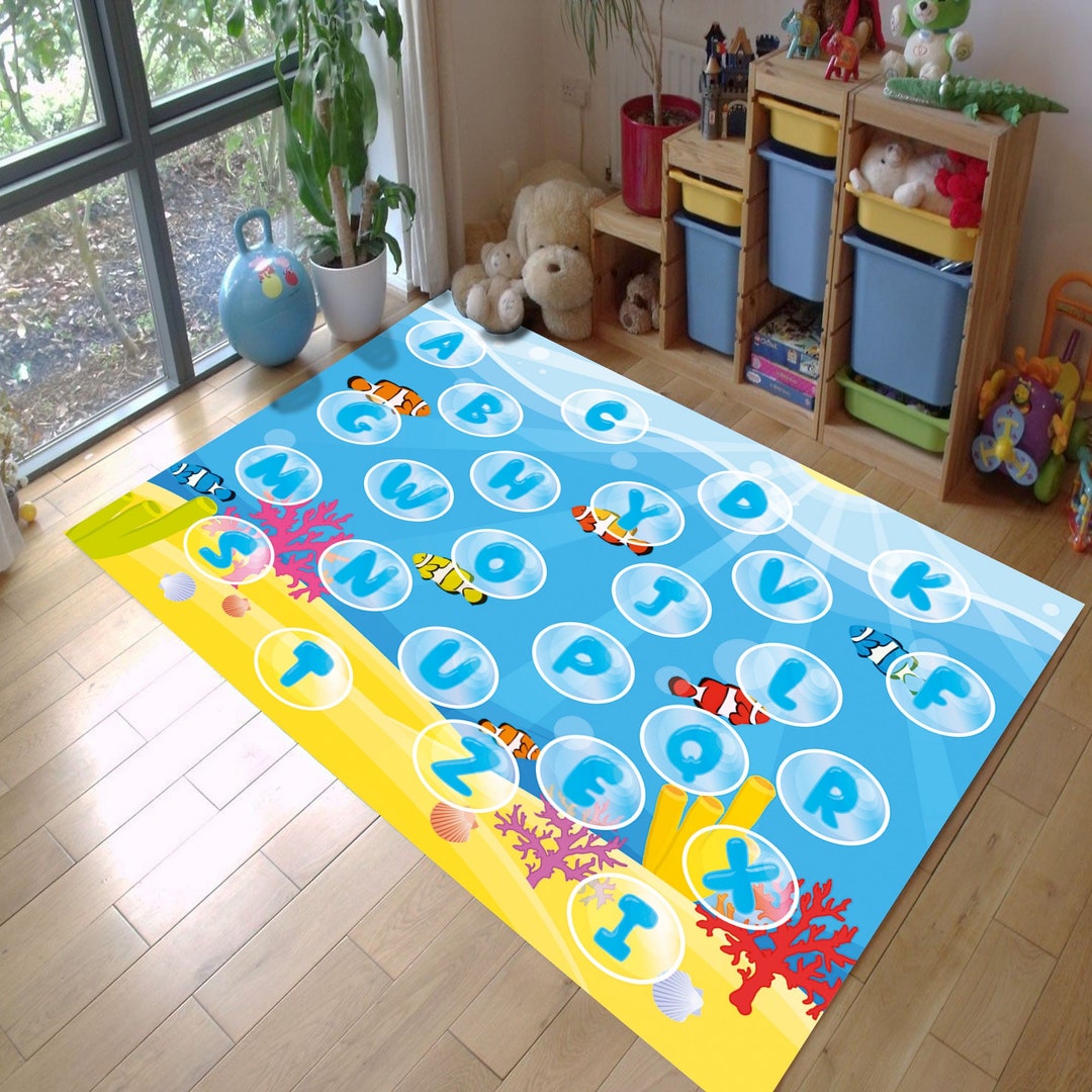 Sea Carpet, Alphabet Rug, Sailor Rug, Kids Rug, Kids Rug for Playroom ...