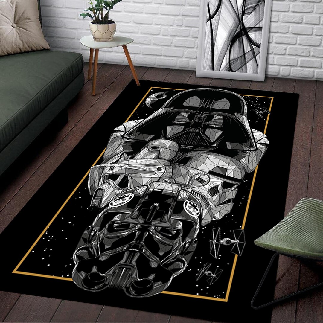 Star Wars Rug: Black Game Room Decor, Non-slip - Etsy