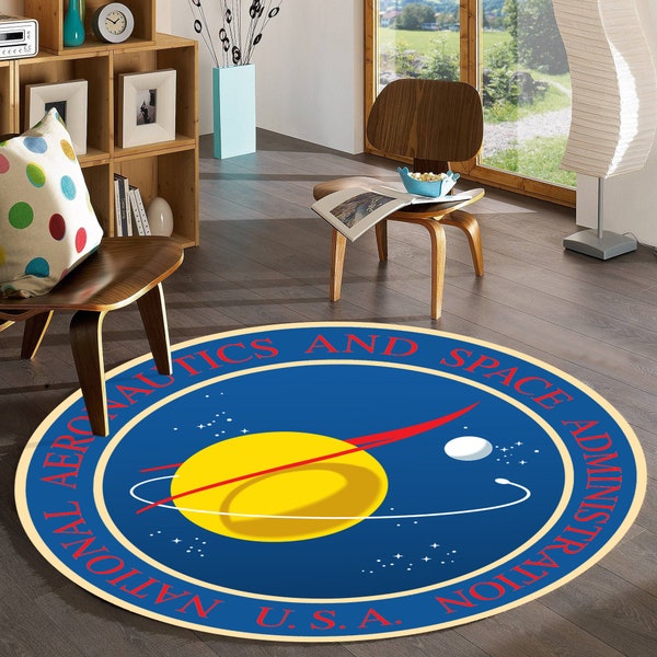 Round Nasa Rug Etsy