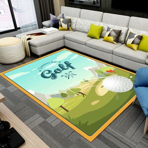 Golf Ball, Golf Rug, Sport Rug, Office Rug, Living Room Rug, Golf Club Rug, Home Decor Rug, Area Rug, Modern Rugs, Non Slip Rug,Gift for Him