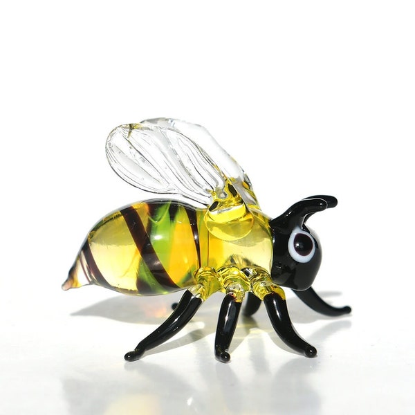 Abeille en verre soufflé / Cadeau de Murano / Sculpture au chalumeau / Objet d'art à collectionner, Artglass