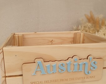 Personalised Rustic Easter crate - special Easter delivery crate | Easter box | Personalised Easter box | Easter basket