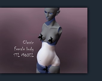 3D STL cuerpo femenino embarazada Muñeca clásica BJD mujer