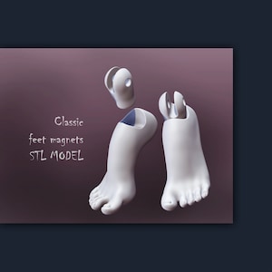 3D STL magnets feet female Doll classic heel BJD