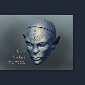 3D STL a man&#39;s head Doll BJD orc demon lizard
