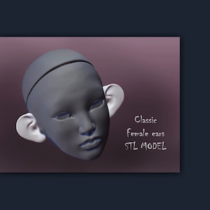 3D STL big ears female Doll classic BJD girl