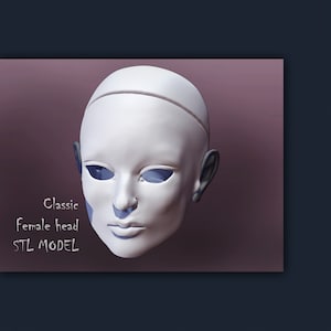 3D STL head female Doll classic BJD girl