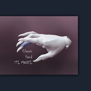 3D STL hands female Doll classic BJD long fingernails werewolf