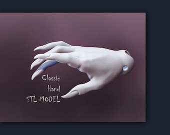 3D STL hands female Doll classic BJD long fingernails werewolf