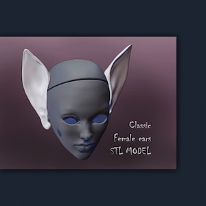 3D STL ears female Doll cat fox BJD