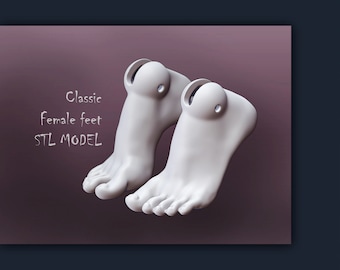 3D STL feet female Doll classic BJD girl doll
