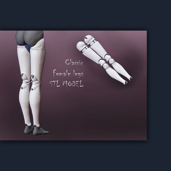 3D STL piernas muñeca femenina BJD niña