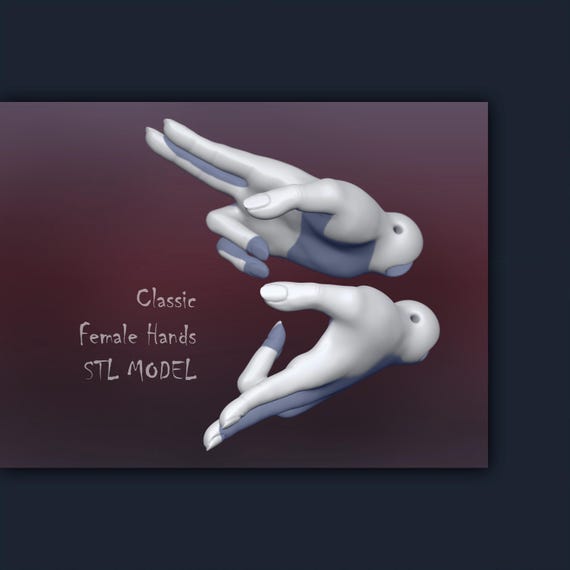 Articulated BJD Doll Hands STL File: 3D Printing Model