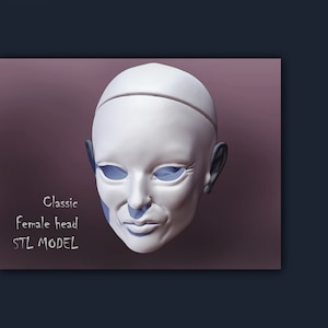3D STL head female Doll old BJD