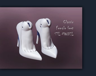 3D STL high heel shoes Doll classic BJD girl doll
