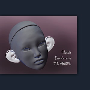 3D STL big ears female Doll classic BJD girl