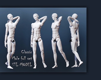 Male BJD Doll 3D Model Constructor | Modular Art Doll STL (32cm)