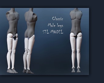 Young Male Slim Legs — Modular Masculine BJD 3D Model for 32cm Dolls