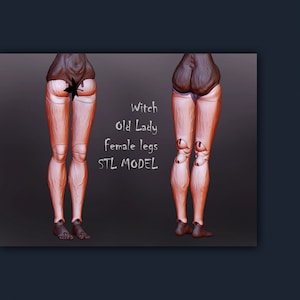 3D STL female legs Doll old BJD witch woman